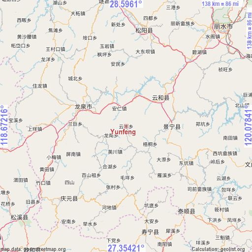 Yunfeng on map