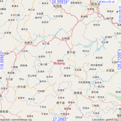 Wutong on map