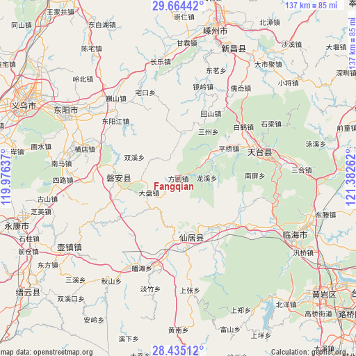 Fangqian on map