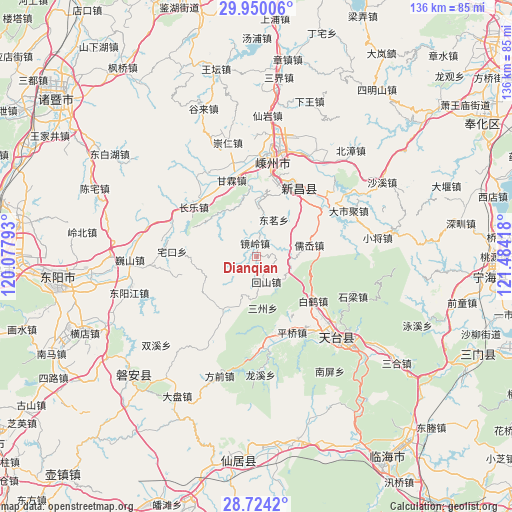 Dianqian on map