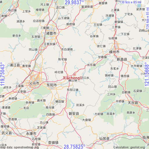 Xiachengli on map