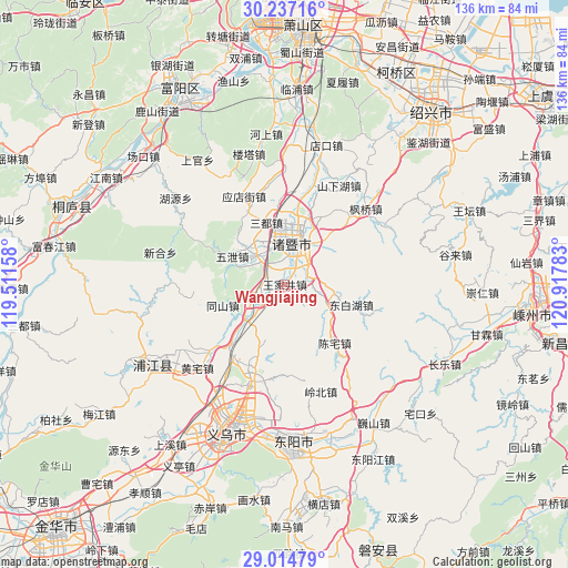 Wangjiajing on map