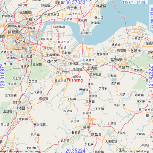 Fusheng on map