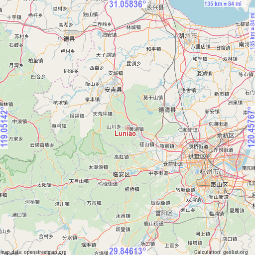 Luniao on map