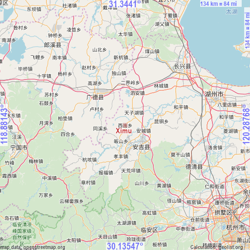 Ximu on map