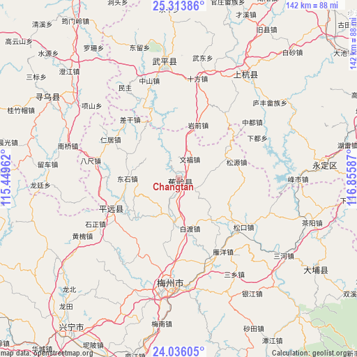 Changtan on map