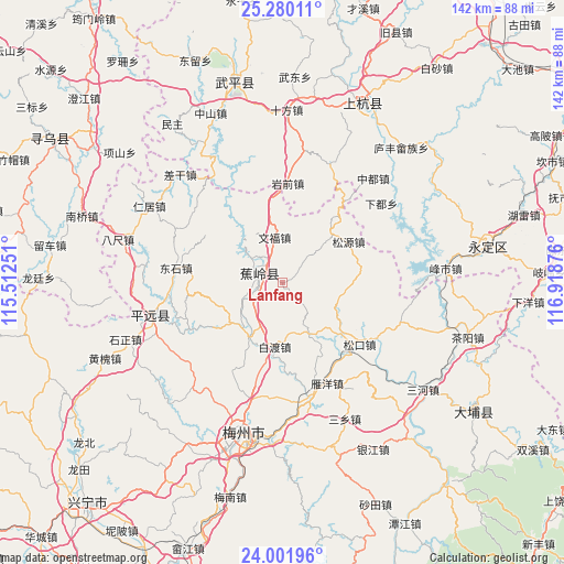 Lanfang on map