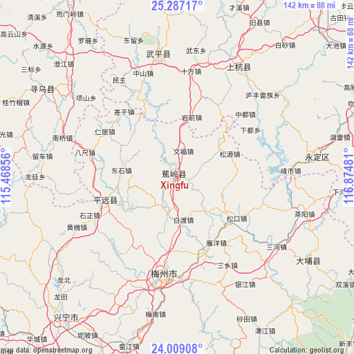 Xingfu on map