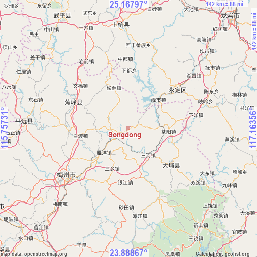 Songdong on map