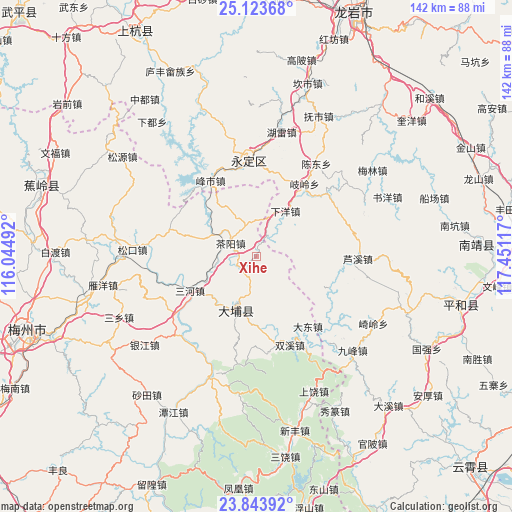 Xihe on map