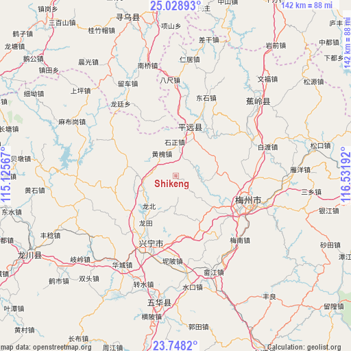 Shikeng on map