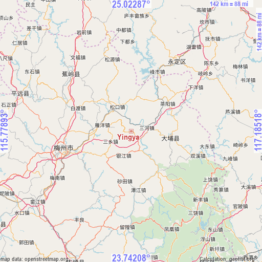 Yingya on map