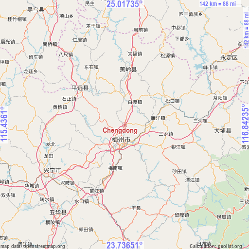 Chengdong on map