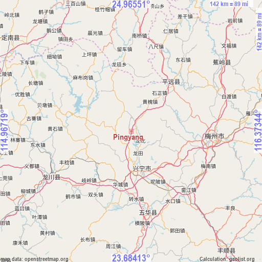 Pingyang on map