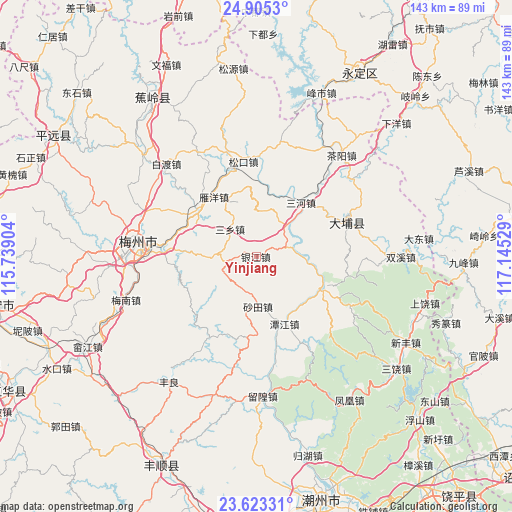 Yinjiang on map