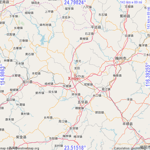 Xinbei on map