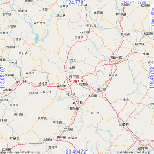 Ningxin on map