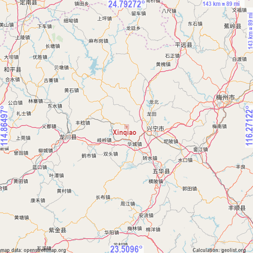 Xinqiao on map