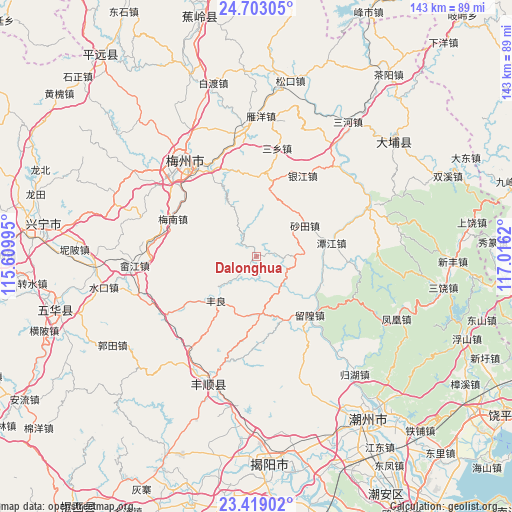 Dalonghua on map