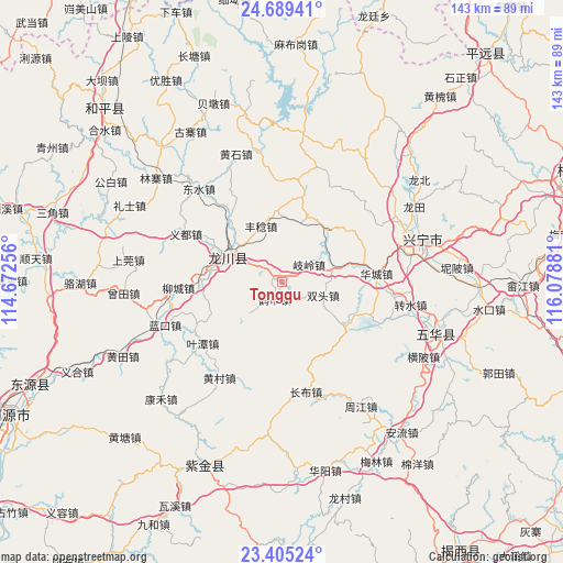 Tongqu on map