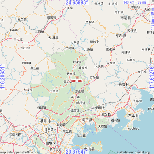 Jianrao on map