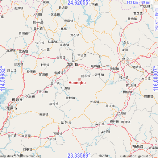 Huangbu on map