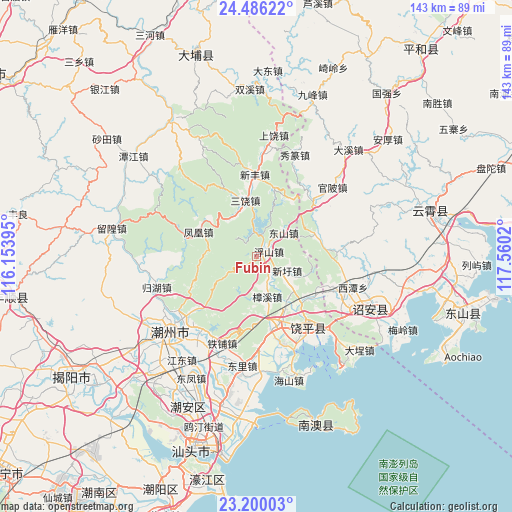 Fubin on map