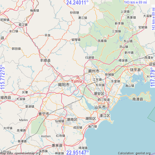 Yunlu on map