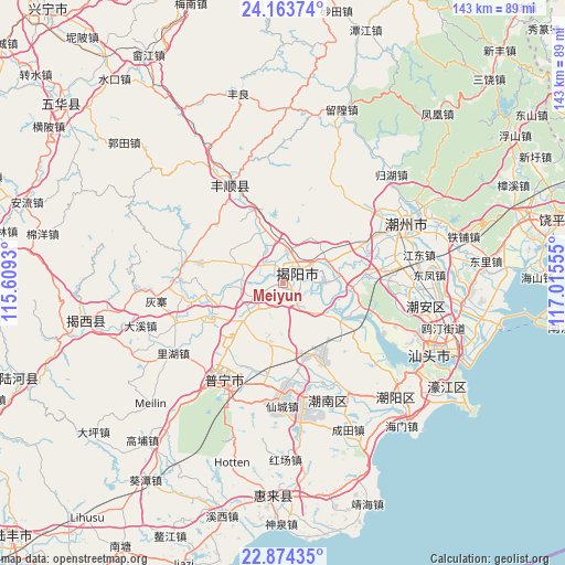 Meiyun on map