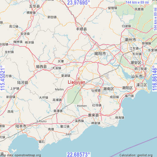 Liaoyuan on map