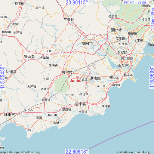 Junbu on map