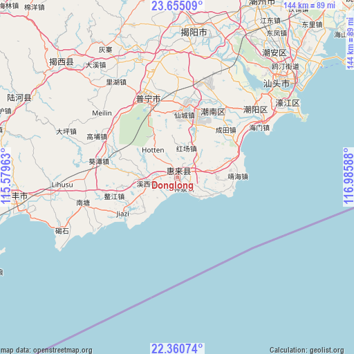 Donglong on map