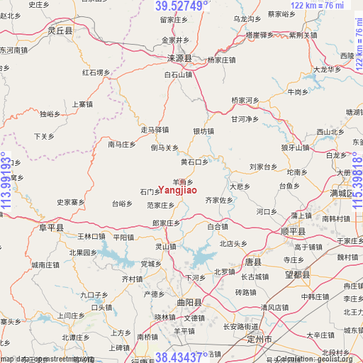 Yangjiao on map