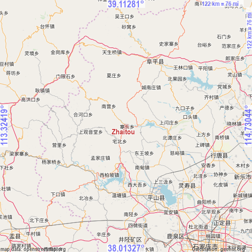 Zhaitou on map