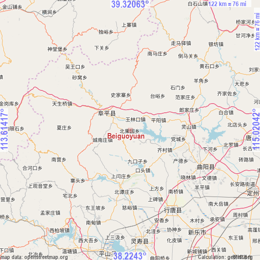 Beiguoyuan on map