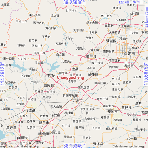 Changgucheng on map