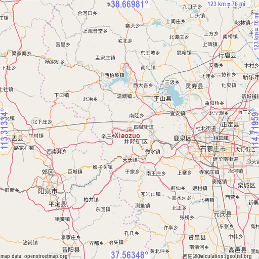 Xiaozuo on map