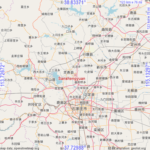 Sanshengyuan on map