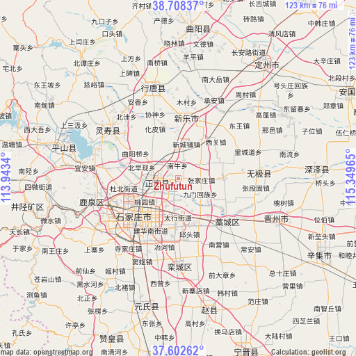 Zhufutun on map