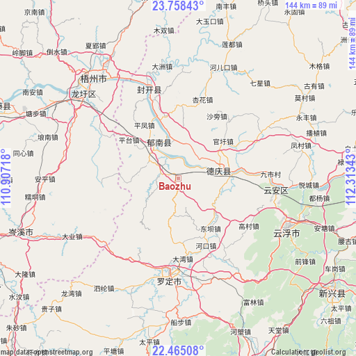 Baozhu on map