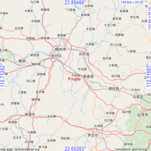 Pingtai on map