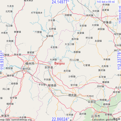 Baigou on map