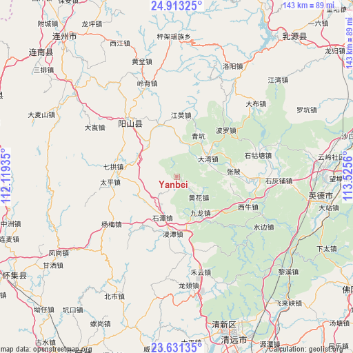 Yanbei on map