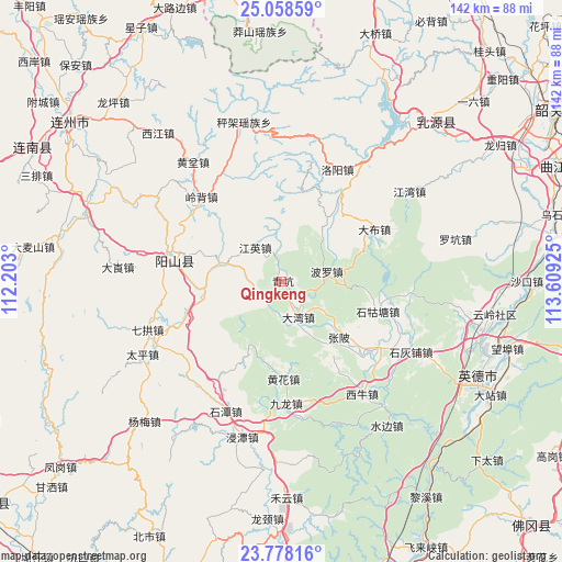 Qingkeng on map