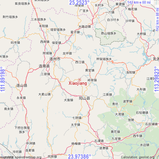 Xiaojiang on map