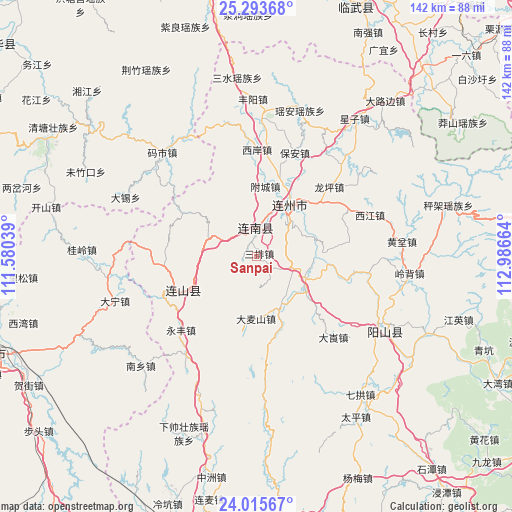 Sanpai on map