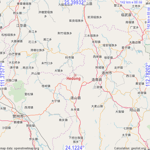 Hedong on map