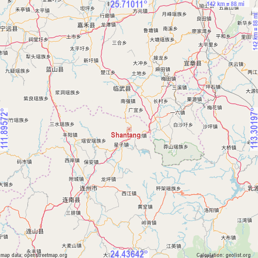 Shantang on map