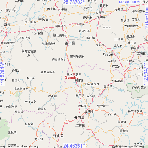 Sanshui on map