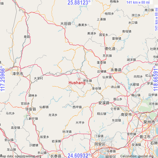 Hushang on map